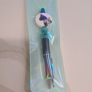 Chanel Black and Silver Pen with Dog Design